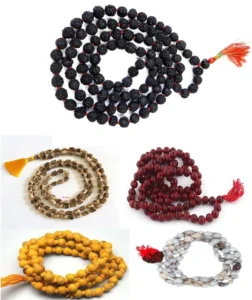 Natural Original Rudraksha Mala Necklace with Tassel Natural Rosary Jaapmala